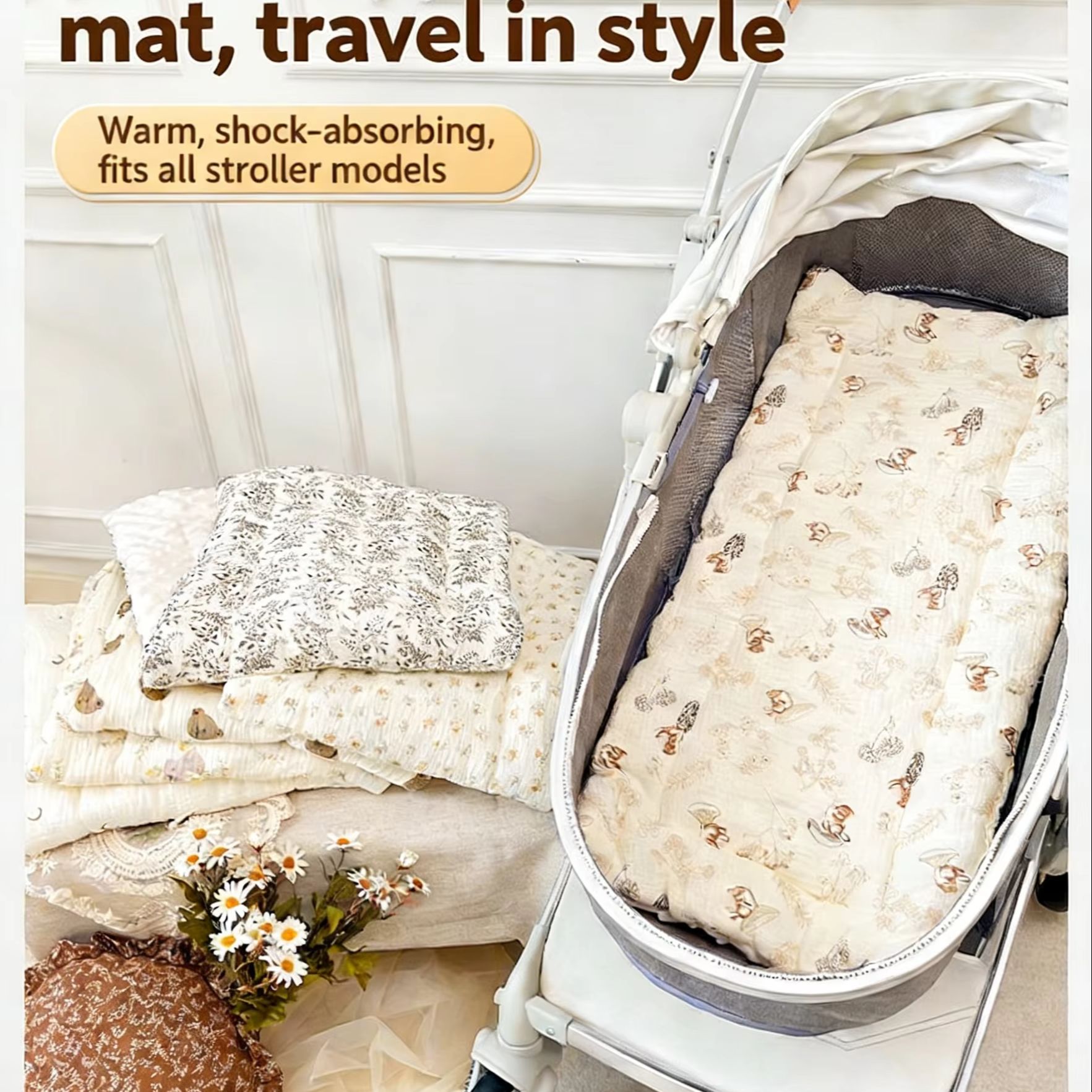 Baby Nursery Trolley - Kinderwagenmatras Geüpgradede universele kinderwagenmatras Pram Liner