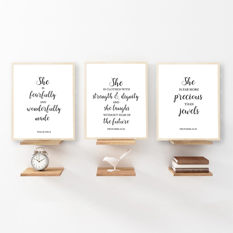 Baby Girl Nursery Quotes - Bijbelverzen Citaat Christian Wall Art Canvas