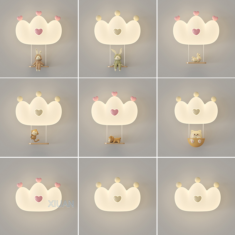 Baby Nursery Wall Lights - Romantische Roze Kroon Wandlampen Voor Meisje