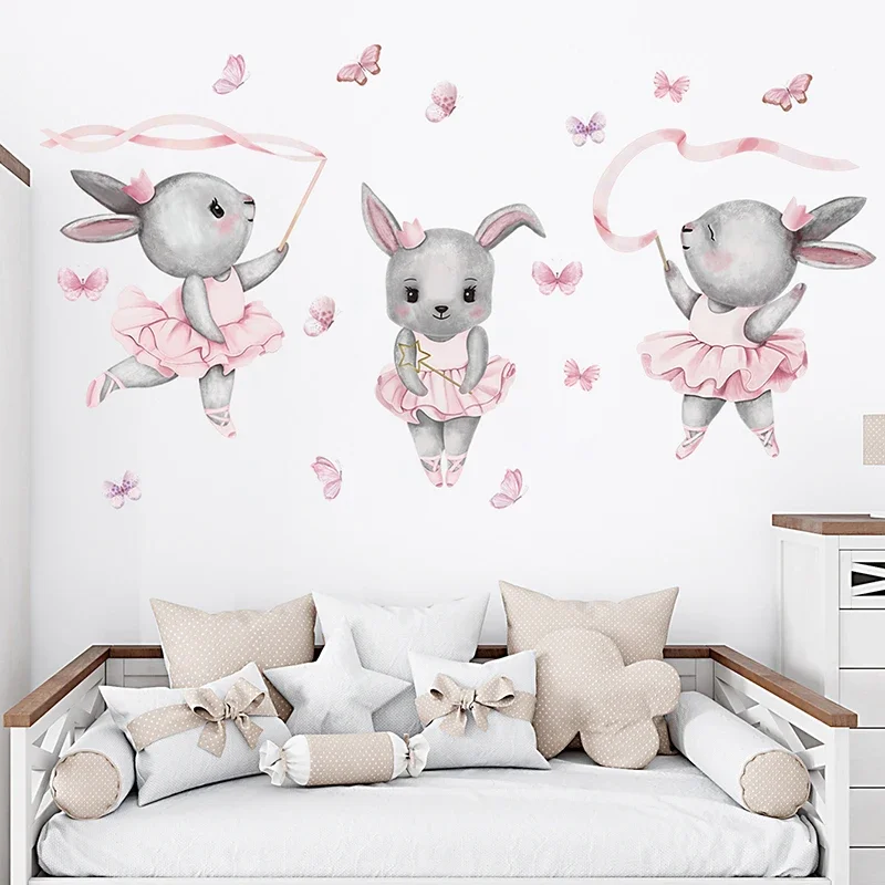Baby Girl Nursery Quotes - Handgeschilderde Ballet Konijn Danser Schattige Dieren