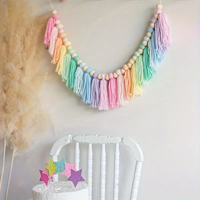 Baby Nursery Decor Girl - 1pc Boho Kleurrijke Regenboog Kwastje Garland