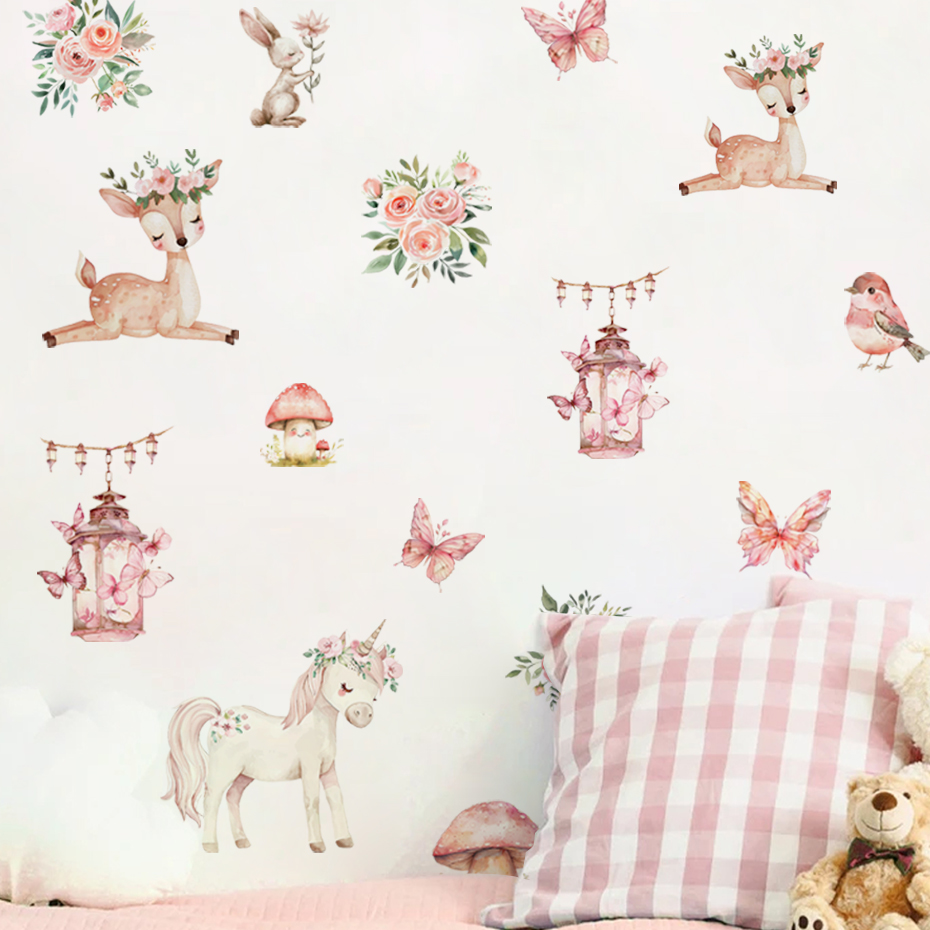 Cartoon mooie herten huis muur - Baby Girl Nursery Quotes recensie en prijs