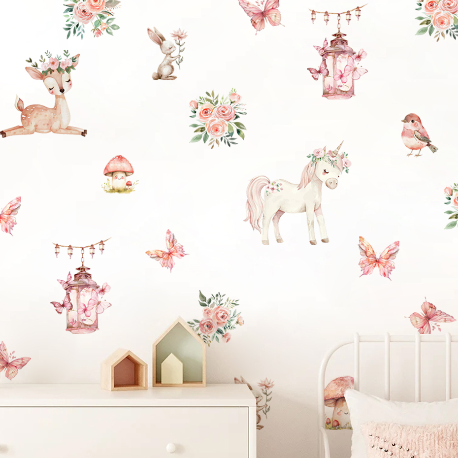 Cartoon mooie herten huis muur - Baby Girl Nursery Quotes recensie en prijs