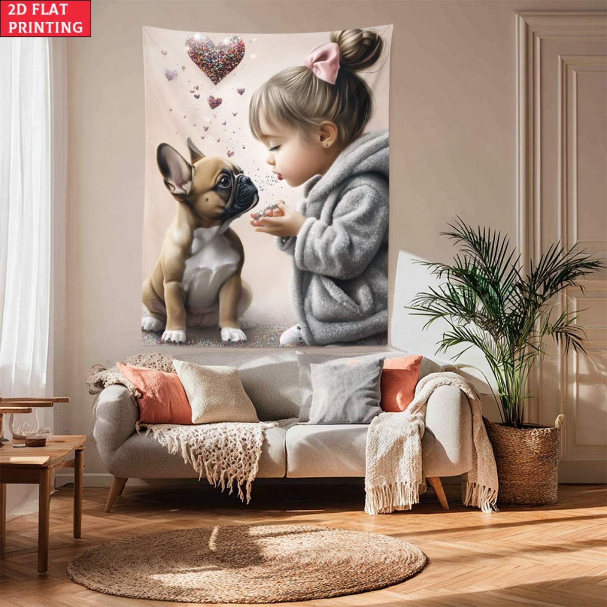Meisje met Franse bulldog pupp - Baby Nursery Decor Girl recensie en prijs