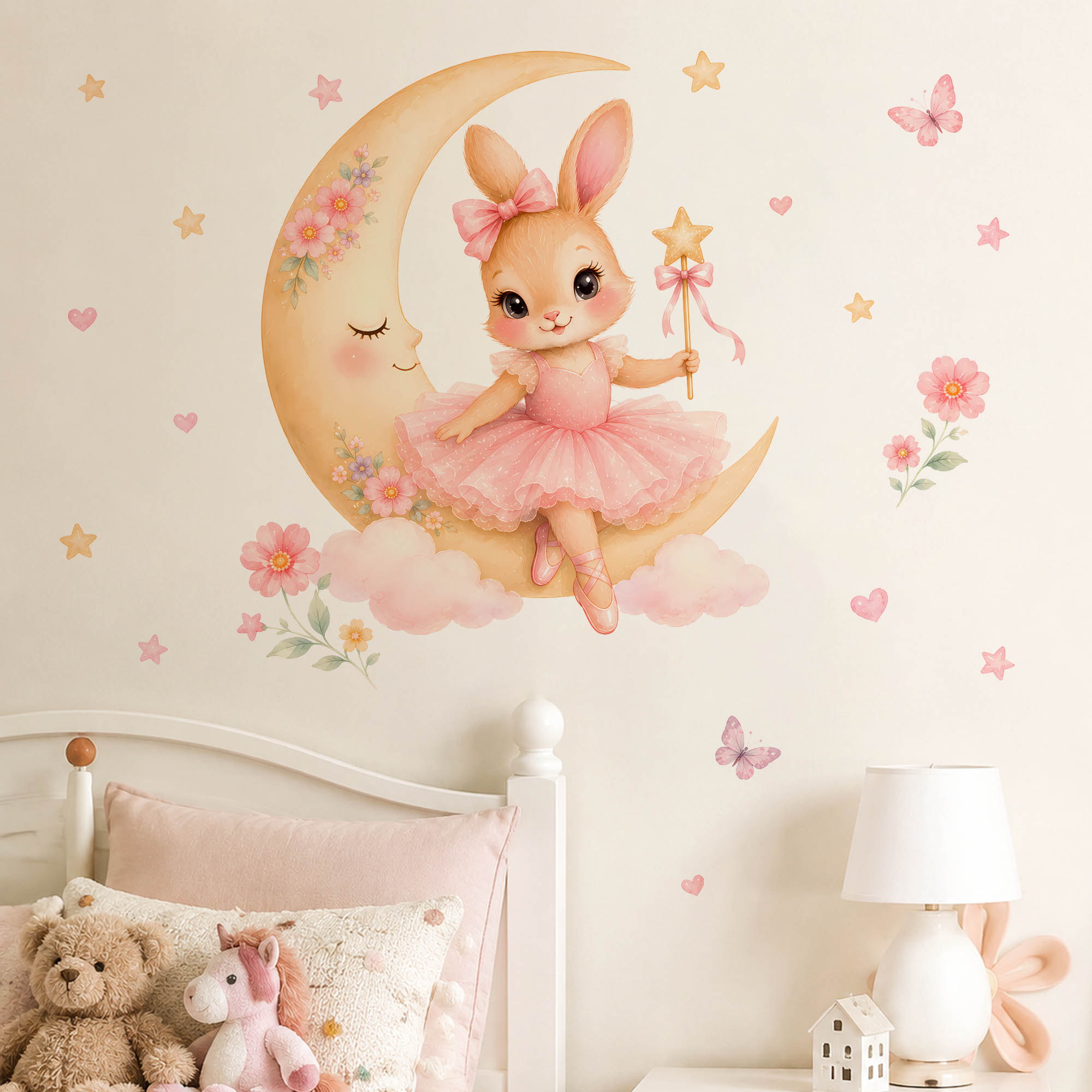 Waterverf Ballerina Konijn Maa - Baby Girl Nursery Quotes recensie en prijs