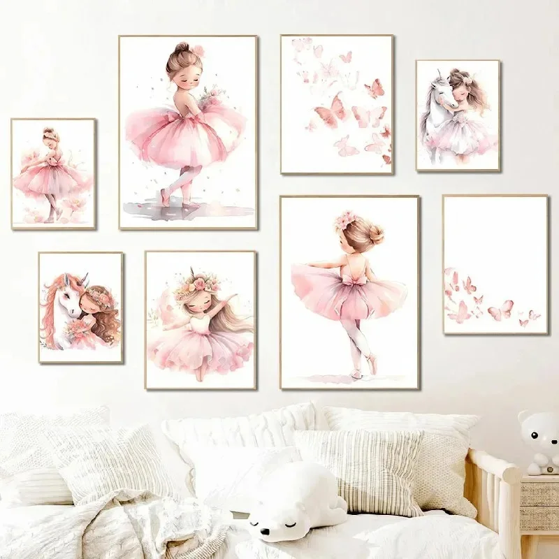 Roze Ballerina Meisje Eenhoorn - Baby Nursery Frames recensie en prijs
