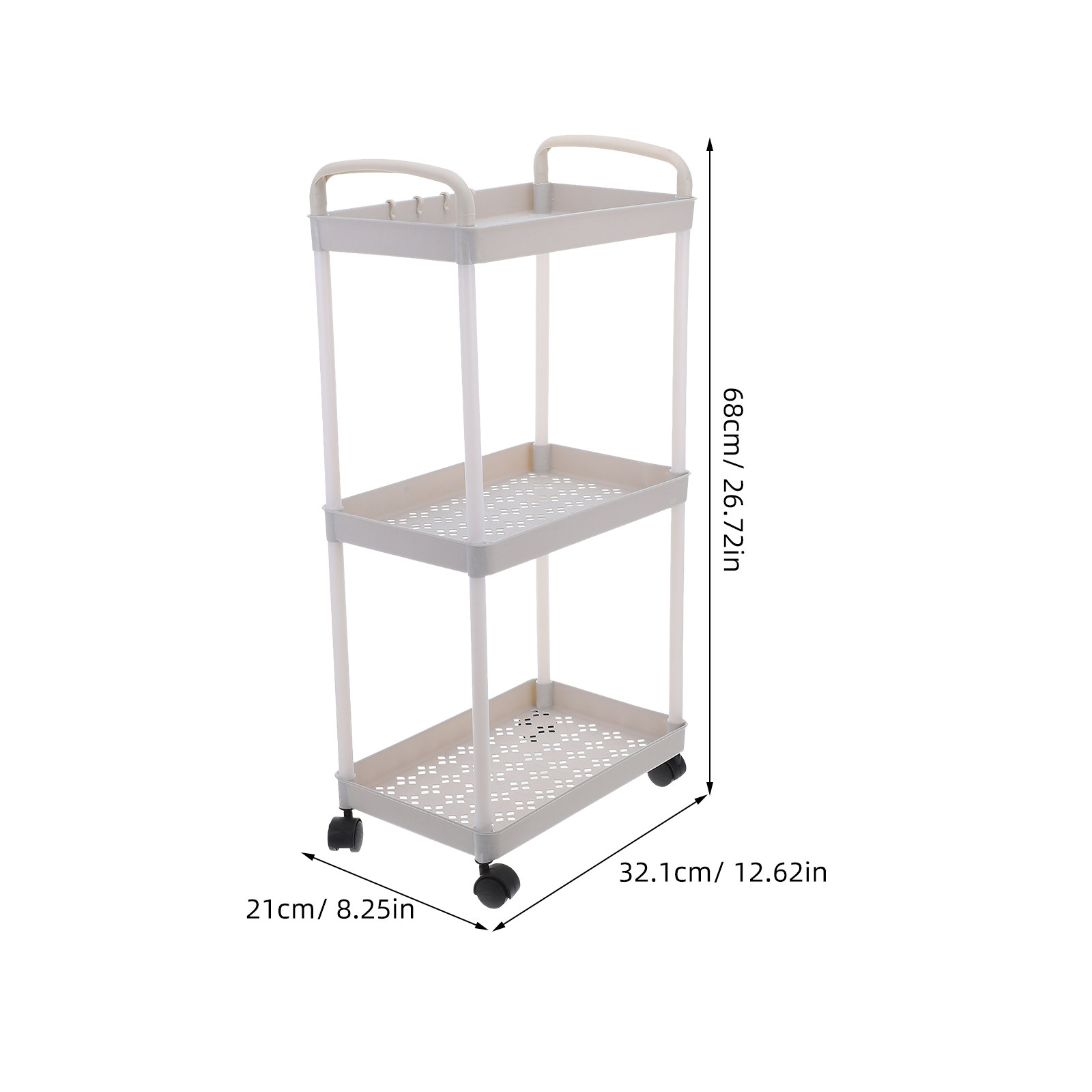 3-laags kunststof opbergwagen, - Baby Nursery Trolley recensie en prijs