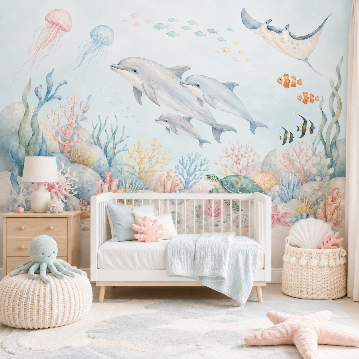 Onderwater Zeedieren Zelfkleve - Baby Nursery Peel And Stick Wallpaper recensie en prijs