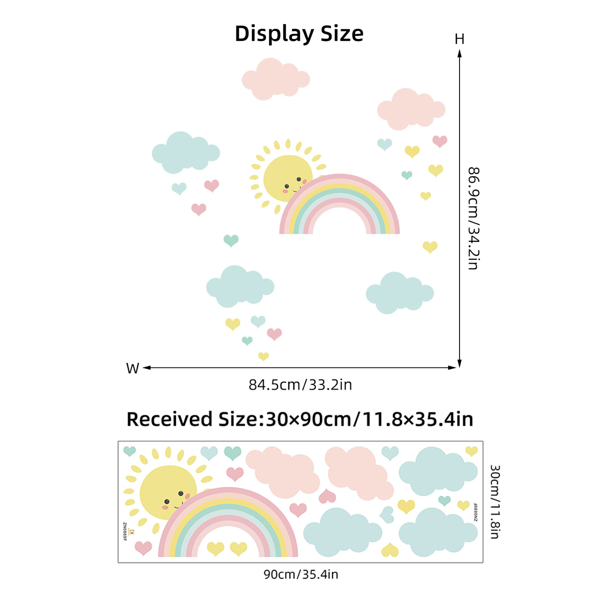 Cartoon Zon Regenboog Wolken M - Baby Nursery Decor Girl recensie en prijs
