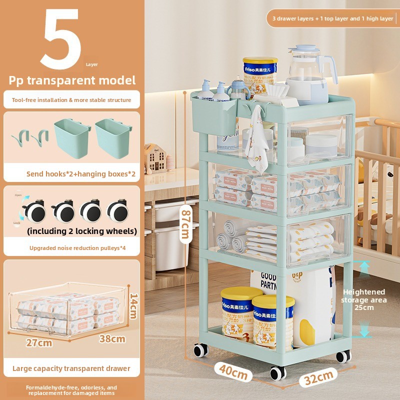 Verplaatsbare baby-opbergwagen - Baby Nursery Trolley recensie en prijs