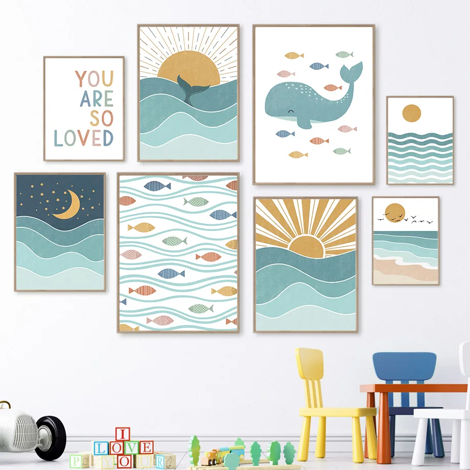1pc frameloze Vis Walvis Meeuw - Baby Girl Nursery Quotes recensie en prijs