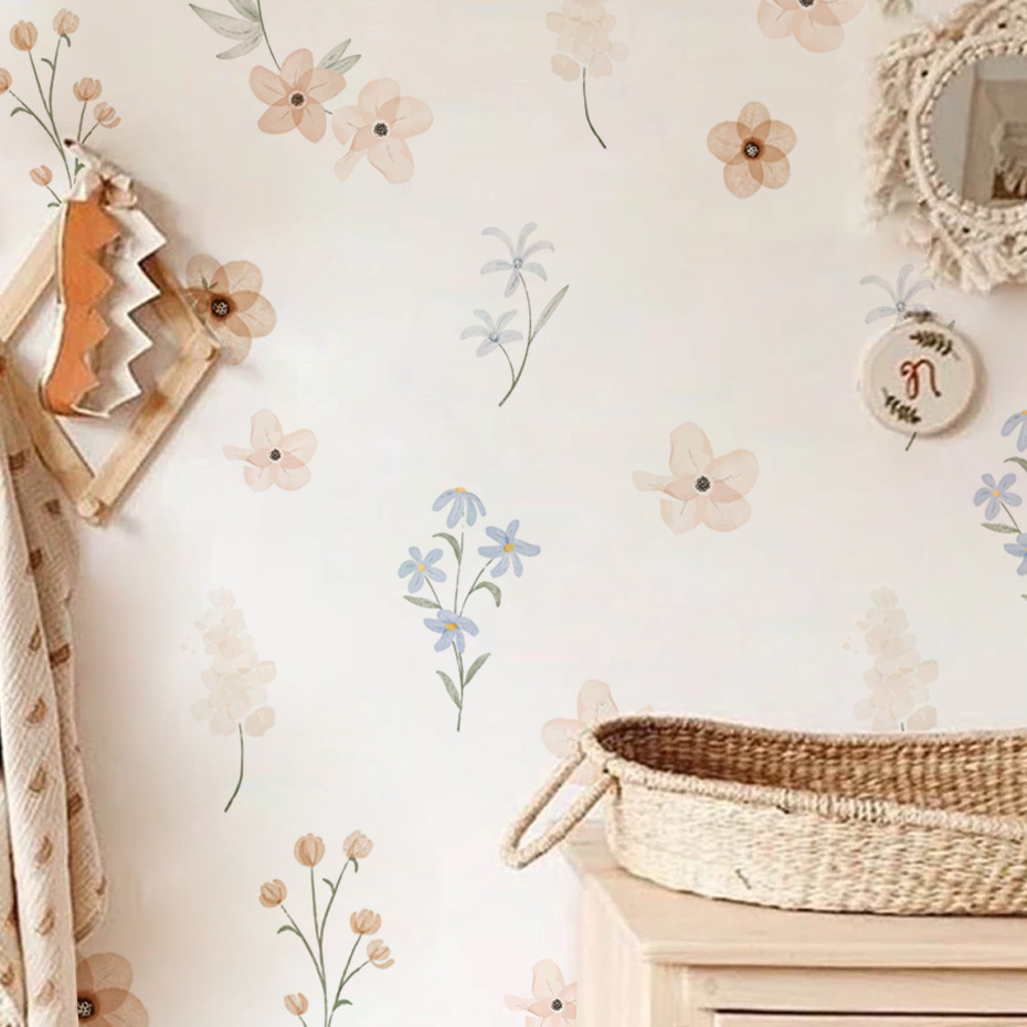 Aquarel bloemen muurstickers v - Baby Girl Nursery Quotes recensie en prijs