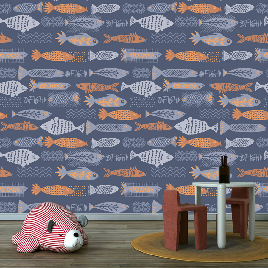 10+ Fish Design waterdicht Pee - Baby Nursery Peel And Stick Wallpaper recensie en prijs
